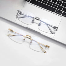 Load image into Gallery viewer, Rimless Square Reading Glasses Blue Light Blocking Computer Eyeglasses Reader Women Men Eyewear +1.0 1.5 2.0 2.5 3.0 3.5