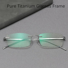 Load image into Gallery viewer, Rimless Titanium Design Style Glasses Men Zero Myopia Spectacles Lightweight Oculos Anti Blue Light Eyewear Glasse Frame