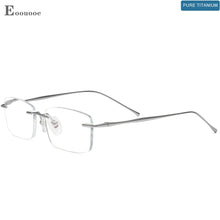 Load image into Gallery viewer, Rimless Titanium Design Style Glasses Men Zero Myopia Spectacles Lightweight Oculos Anti Blue Light Eyewear Glasse Frame
