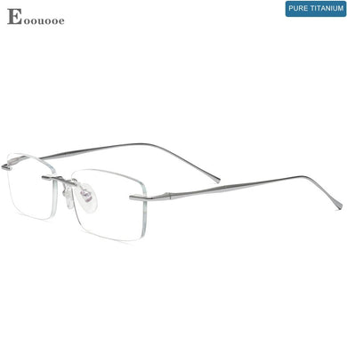 Rimless Titanium Design Style Glasses Men Zero Myopia Spectacles Lightweight Oculos Anti Blue Light Eyewear Glasse Frame