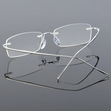 Load image into Gallery viewer, Rimless Titanium Design Style Glasses Men Zero Myopia Spectacles Lightweight Oculos Anti Blue Light Eyewear Glasse Frame