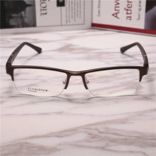 Load image into Gallery viewer, Rockjoy Aluminum Eyeglasses Frames Male Semi Rimless Glasses Men Ultralight Spectacles for Prescription Reading Optical Lens