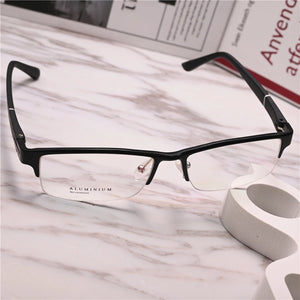 Rockjoy Aluminum Eyeglasses Frames Male Semi Rimless Glasses Men Ultralight Spectacles for Prescription Reading Optical Lens