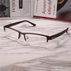 Rockjoy Aluminum Eyeglasses Frames Male Semi Rimless Glasses Men Ultralight Spectacles for Prescription Reading Optical Lens
