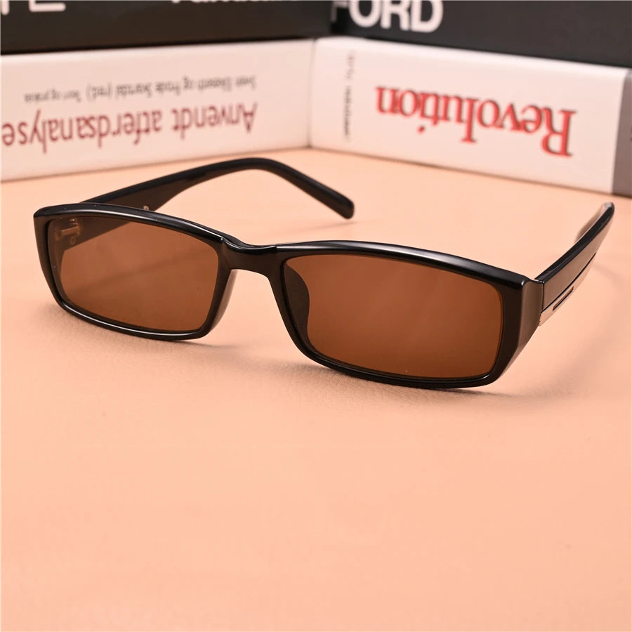 Rockjoy Stone Sunglasses Male Women Narrow Natural Glass Lens Heavy Brown Mineral Sun Glasses for Men Anti-eye-dry