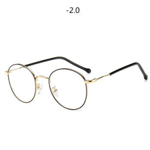 Load image into Gallery viewer, Round Finished Myopia Glasses Women Men Metal Prescription Eyewear Student Nearsighted Glasses Diopter -0.5 -1.0 -1.5 -2.0 to -4