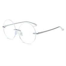 Load image into Gallery viewer, Round Frame Anti-UV Blue Rays Glasses High-definition Diamond Cut Rimless Computer Goggles Ultralight Flat Mirror Eyewear