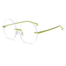 Load image into Gallery viewer, Round Frame Anti-UV Blue Rays Glasses High-definition Diamond Cut Rimless Computer Goggles Ultralight Flat Mirror Eyewear