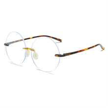 Load image into Gallery viewer, Round Frame Anti-UV Blue Rays Glasses High-definition Diamond Cut Rimless Computer Goggles Ultralight Flat Mirror Eyewear