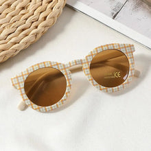 Load image into Gallery viewer, Round Frame Children Sunglasses Retro 3-8Y Checker Color Sun Glasses UV400 Kids Sun Protection Glasses for Boys Girls