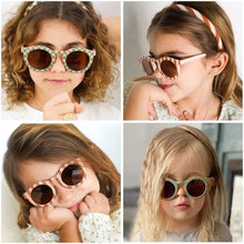 Load image into Gallery viewer, Round Frame Children Sunglasses Retro 3-8Y Checker Color Sun Glasses UV400 Kids Sun Protection Glasses for Boys Girls