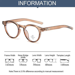 Round Frame Metal Frame Glasses Ultra-light Vision Care Eyeglasses PC Myopia Glasses Frame Women Men