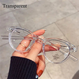 Round Frame Metal Frame Glasses Ultra-light Vision Care Eyeglasses PC Myopia Glasses Frame Women Men