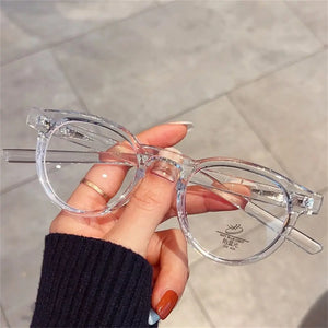 Round Frame Metal Frame Glasses Ultra-light Vision Care Eyeglasses PC Myopia Glasses Frame Women Men