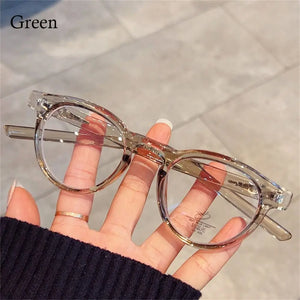 Round Frame Metal Frame Glasses Ultra-light Vision Care Eyeglasses PC Myopia Glasses Frame Women Men