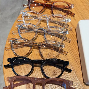 Round Frame Metal Frame Glasses Ultra-light Vision Care Eyeglasses PC Myopia Glasses Frame Women Men