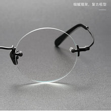 Load image into Gallery viewer, Round Frameless Ultralight Pure Titanium Glasses Frame Men Women Myopia Reading Eyewear Rimless Prescription Eyeglasses KMN272