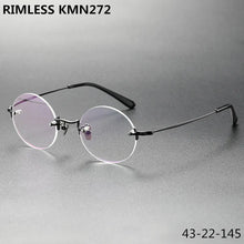 Load image into Gallery viewer, Round Frameless Ultralight Pure Titanium Glasses Frame Men Women Myopia Reading Eyewear Rimless Prescription Eyeglasses KMN272