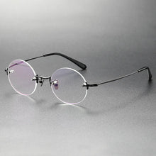 Load image into Gallery viewer, Round Frameless Ultralight Pure Titanium Glasses Frame Men Women Myopia Reading Eyewear Rimless Prescription Eyeglasses KMN272