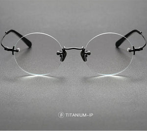 Round Frameless Ultralight Pure Titanium Glasses Frame Men Women Myopia Reading Eyewear Rimless Prescription Eyeglasses KMN272