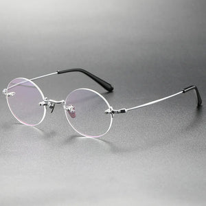Round Frameless Ultralight Pure Titanium Glasses Frame Men Women Myopia Reading Eyewear Rimless Prescription Eyeglasses KMN272