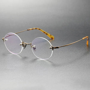 Round Frameless Ultralight Pure Titanium Glasses Frame Men Women Myopia Reading Eyewear Rimless Prescription Eyeglasses KMN272