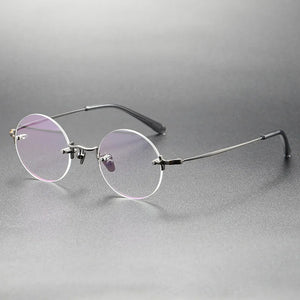 Round Frameless Ultralight Pure Titanium Glasses Frame Men Women Myopia Reading Eyewear Rimless Prescription Eyeglasses KMN272