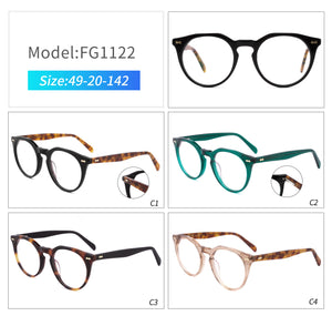 Round Italy Acetate   Glasses Frame Men Prescription Eyeglasses Frame Women Optical Myopia   Brand Retro Eyewear