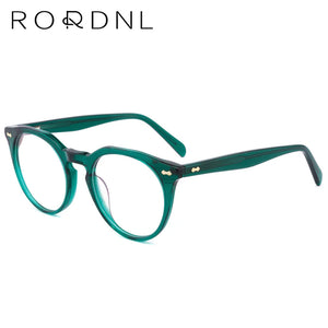 Round Italy Acetate   Glasses Frame Men Prescription Eyeglasses Frame Women Optical Myopia   Brand Retro Eyewear