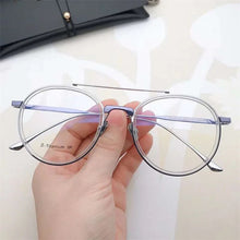 Carica l&#39;immagine nel visualizzatore di Gallery, Round Japanese Aviator Eyeglasses Titanium Lightweight Frame Women Prescription Reading Men Glasses Myopia Blue Light De Oculos