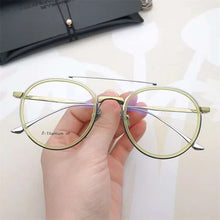Carica l&#39;immagine nel visualizzatore di Gallery, Round Japanese Aviator Eyeglasses Titanium Lightweight Frame Women Prescription Reading Men Glasses Myopia Blue Light De Oculos