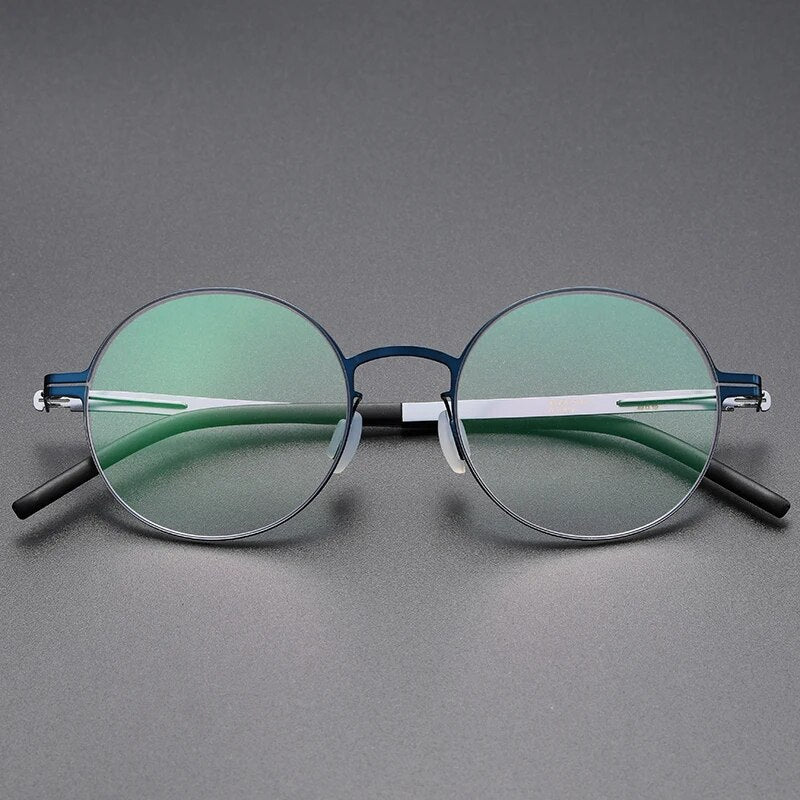 Round Screwless Glasses Frames Men Women Germany Ultra-light Optical Eyeglasses High-elastic Prescription Eyewear Spectacles
