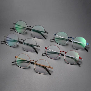 Round Screwless Glasses Frames Men Women Germany Ultra-light Optical Eyeglasses High-elastic Prescription Eyewear Spectacles