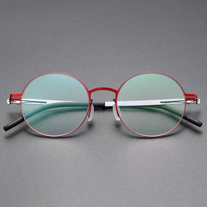 Round Screwless Glasses Frames Men Women Germany Ultra-light Optical Eyeglasses High-elastic Prescription Eyewear Spectacles
