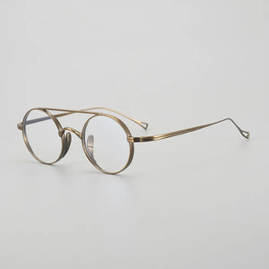 Vintage Pure Titanium Eyeglasses Frame Men Retro Round Pilot Glasses Frame Women Japan Luxury Brand Designer Small Face Eyewear