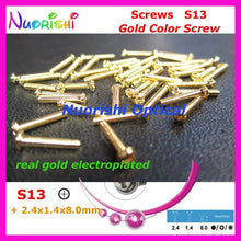 Load image into Gallery viewer, S13 2.4x1.4x8.0mm 500pcs Gold Electroplating Sunglasses Eyewear Eyegalsses Screws Free Shipping