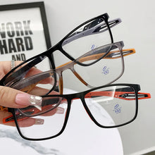 Load image into Gallery viewer, 55902 Finished Myopia Glasses Rectangle Retro Sport Presbyopic Eyeglasses Silicone Blocking Blue Light Eyewear -100 -150 -200