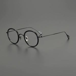Gatenac Ultra Light Pure Titanium Glasses Frame Men Round Quality Eyeglasses Frame Women Fashion Luxury Brand Designer Eyewear