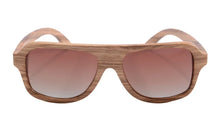 Load image into Gallery viewer, SHINU brand wooden polarized sun glassed for men manmade 100% wood sunglasses zebra wood big frame polarized driving sunglass