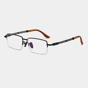Natural Horns Handmade Pure Titanium Glasses Frame Men Square Prescription Eyeglasses Frame Retro Luxury Brand Designer Eyewear