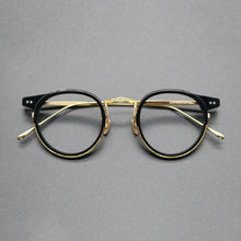 Load image into Gallery viewer, Vintage Titanium Eyeglasses Frame Men Designer Round Myopia Prescription Optical Glasses Frame Women Retro Luxury Brand Eyewear