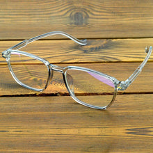 Load image into Gallery viewer, Men Transparent TR90 Light Weight Flexible Rectangle Eyeglasses Reading Glasses +0.75 TO +6