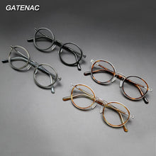 Load image into Gallery viewer, Vintage Round Acetate Titanium Glasses Frame Men Retro Ultra Light Handmade Eyeglasses Frame Women Designer Luxury Brand Eyewear