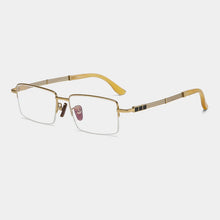 Load image into Gallery viewer, Natural Horns Handmade Pure Titanium Glasses Frame Men Square Prescription Eyeglasses Frame Retro Luxury Brand Designer Eyewear