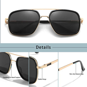 HBK New Pilot Polarized Glasses Men's Metal Big Frame Glasses Outdoor Vacation Party Leisure Shopping Gifts Oculos De Sol