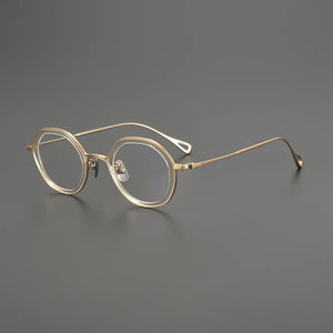 Gatenac Pure Titanium Glasses Frame Men Round Quality Ultra Light Eyeglasses Frame Women Fashion Luxury Brand Designer Eyewear