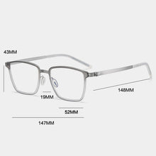 Load image into Gallery viewer, Vintage Titanium Alloy Glasses Frame Men Square Retro Prescription Myopia Eyeglasses Frame Male Luxury Brand Screwless Eyewear