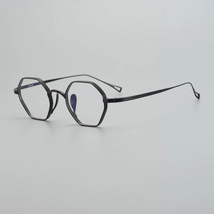 Vintage Pure Titanium Glasses Frame Men Retro Ultra Light Eyeglasses Frame Women Japan Luxury Brand Designer Small Face Eyewear