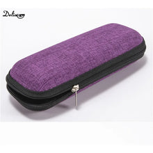 Load image into Gallery viewer, Simple Linen Material Student Myopia Glasses Case Eva Zipper Bag Reading Glasses Square Zipper Box