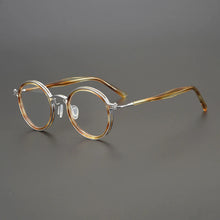 Load image into Gallery viewer, Vintage Round Acetate Titanium Glasses Frame Men Retro Ultra Light Handmade Eyeglasses Frame Women Designer Luxury Brand Eyewear